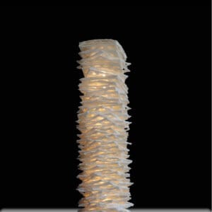 和の呼吸11 煌めく kirameku-04 手作りアートランプ「キラメク」に使われている和紙の層のクローズアップ